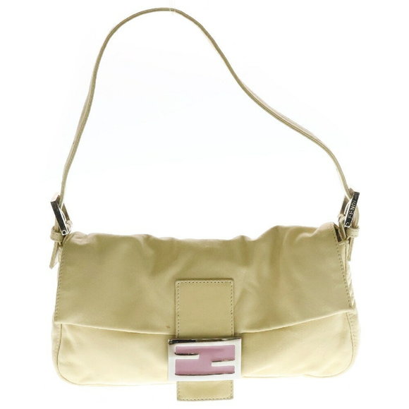 Fendi White Bag Baguette Leather Shoulder Ivory Mamma - Picture 1 of 6